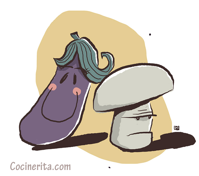 Eggplant mushroom Illustration